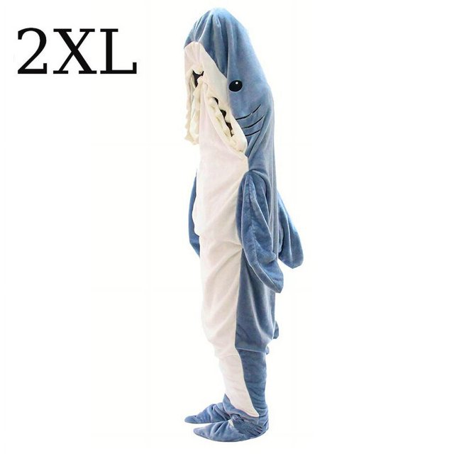 Saco de dormir de tiburón de dibujos animados, pijama de oficina, manta de tiburón Karakal, chal de sirena de tela de alta calidad para niños y adultos Fivean unisex