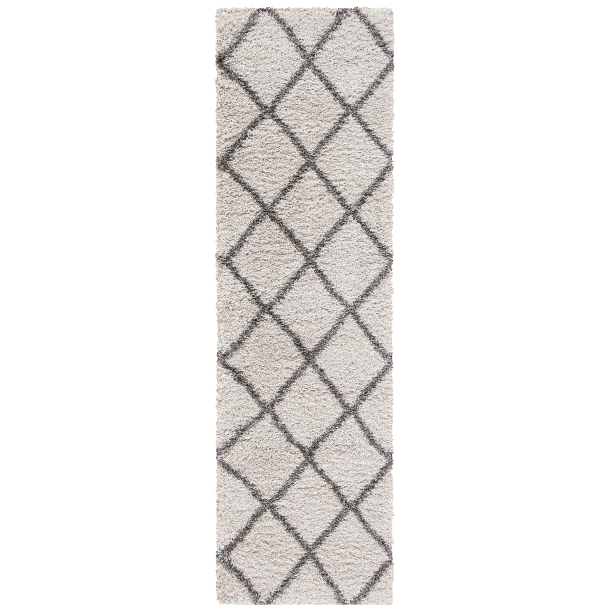SAFAVIEH Hudson Jackson Trellis Shag Area Rug, Ivory/Grey, 7' x 7' Square