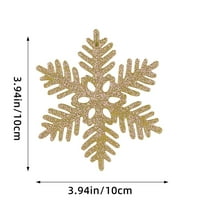 Hxlamzoo 12 Pcs Christmas Snowflake Ornaments 3.94Inch Gold Plastic Hollow Pendants with Dusting Effect, Shatterproof Snowflake Decorations for Christmas Tree Xmas Holiday Party Supplies