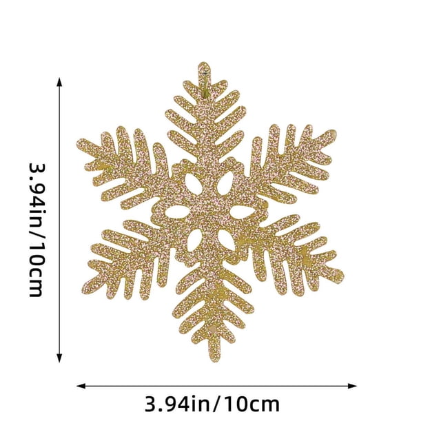 12 Adornos Navideños de Copos de Nieve de Plástico de 10 Cm para Árbol | Exquisitos Adornos Colgantes Huecos de Copos de Nieve | Efecto de Polvo y Material Seguro | Decoración Navideña para El Hogar