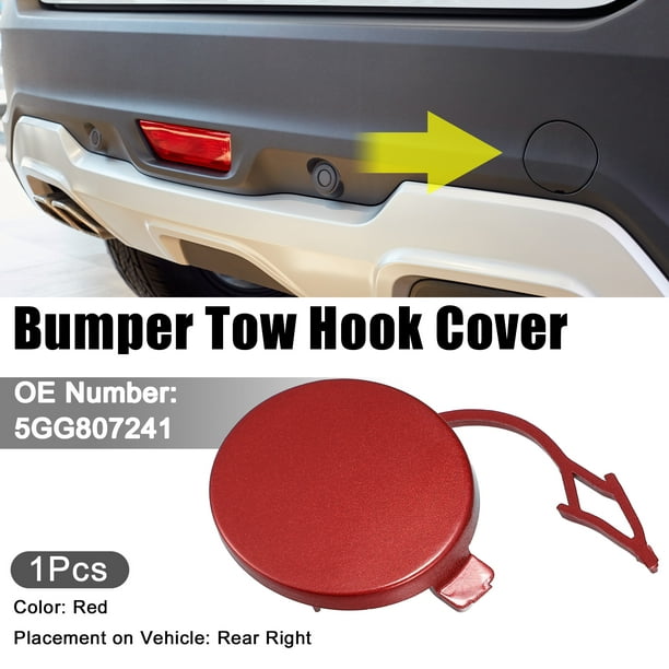 Unique Bargains Front Right Bumper Tow Hook Cover Towing Eye Cap Fit for VW  Golf VII MK7 Red 