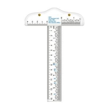 Miulika 6" Clear Acrylic T Square Ruler for Easy Reference While Crafting Hand Tool in Inches Metric Measurements Transparent T Ruler
