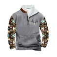 thumbnail image 2 of LEBONYARD Mens Sweatshirts Hoodie,Men Casual Hoodie Retro Ethnic Printed Stand-up Neck Zipper Long Sleeve Tops Wshirts Gray S, 2 of 3