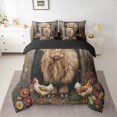 thumbnail image 2 of Manfei Cute Highland Cattle 7 Pieces Bedding Comforter Set,Rustic Farmhouse Cabin Full Bedding Set,Colorful Daisy Flowers Fitted Sheet Flat Sheet For Men Women,Ultra Soft Home Decor Reversible, 2 of 8