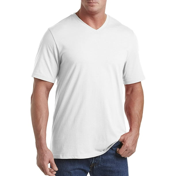Harbor Bay Wicking Jersey V-Neck Tee - Men's Big and Tall white 2X ...