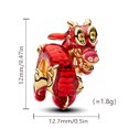 thumbnail image 2 of 925 Sterling Silver Golden Chinese Red Dragon New Year Lucky Loong Charm Bead for Bracelet Charms Necklace Pendants Jewelry, 2 of 2