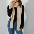 thumbnail image 3 of Womens Men Scarf  Knitting Wrap Sweater Multi-Use Knitted Autumn Winter Solid Color Scarf with Sleeves, 3 of 6