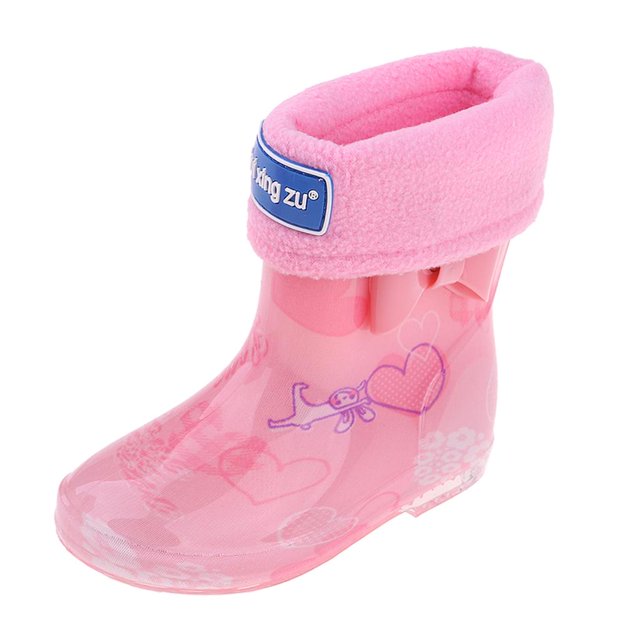 Botas de lluvia para niños zapatos impermeables botas de lluvia para bebés zapatos de lluvia para niños rosa longitud interior 14cm Rosa interior Longitud 14cm Fanmusic Botas de lluvia para niños