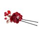 thumbnail image 2 of 10 pinzas para el pelo con flores de tela, palitos para el pelo con forma de rosa, para recogidos, para bodas y fiestas., 2 of 6