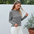 thumbnail image 5 of SUNBS Womens Long Sleeve T Shirts Crew Neck Fashion Pullover Casual Tops Clothes, 5 of 9