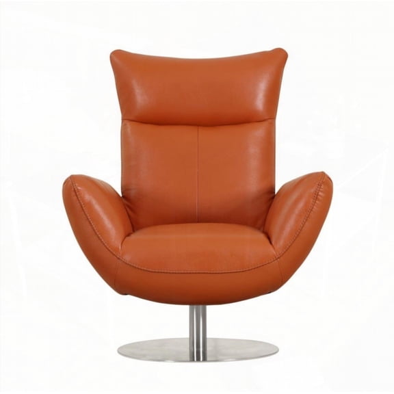 Modern 22" Italian Leather Lounge Chair for Living Room