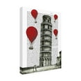 thumbnail image 2 of Trademark Fine Art 'Tower Of Pisa And Red Hot Air Balloons' Canvas Art by Fab Funky, 2 of 3