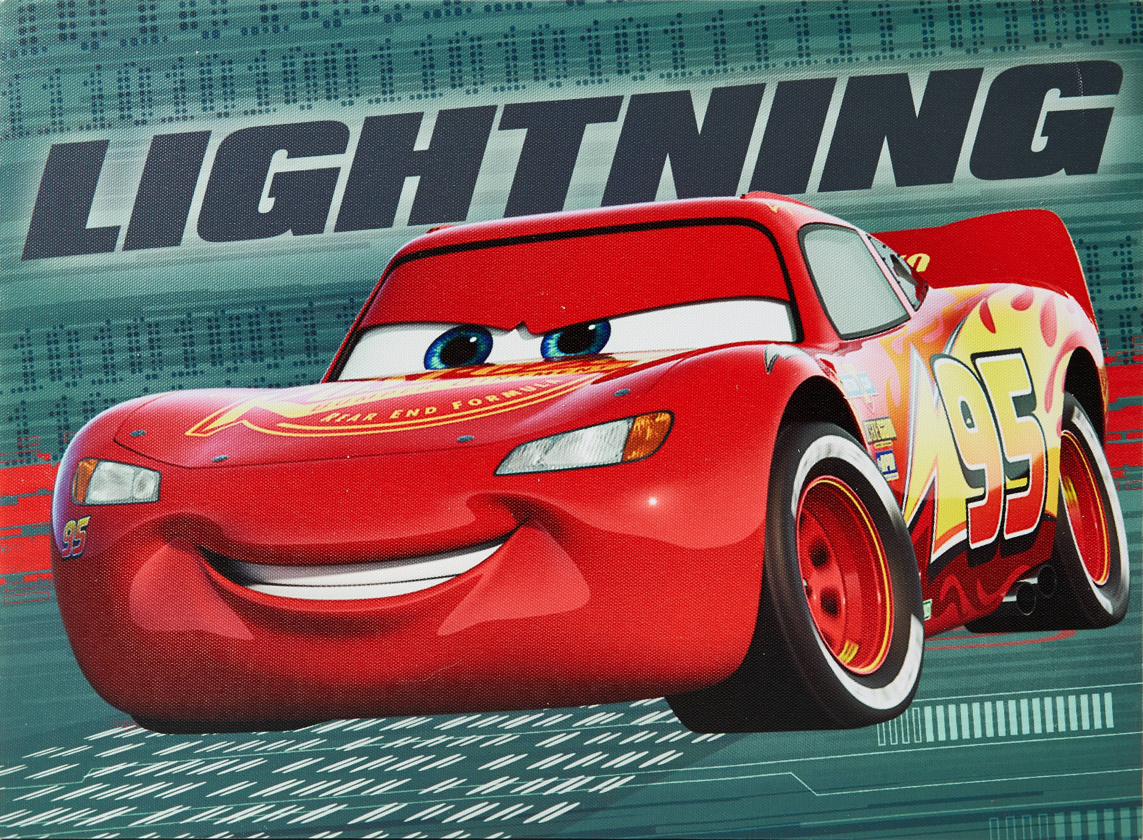 DISNEY CARS LIGHTENING MCQUEEN CANVAS WALL ART PLAQUES/PICTURES SET FREE POSTAGE 