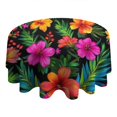 thumbnail image 4 of Pioneer Flower Floral Print Pattern Round Tablecloth 60"x60",Wrinkle Wipeable Table Cloth for Kitchen Dining Room Picnic Patio Party, 4 of 6
