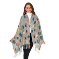 thumbnail image 3 of FORMRS Womens Scarf Winter Soft Long Big Warm Shawls Wrap Tassel Scarves, Gray Acorns Pattern, 3 of 9