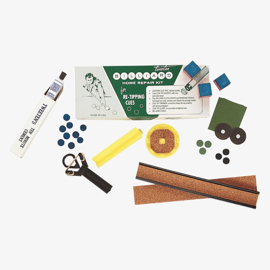 Tweeten Home Billiards and Pool Cue Stick Tip Repair Kit