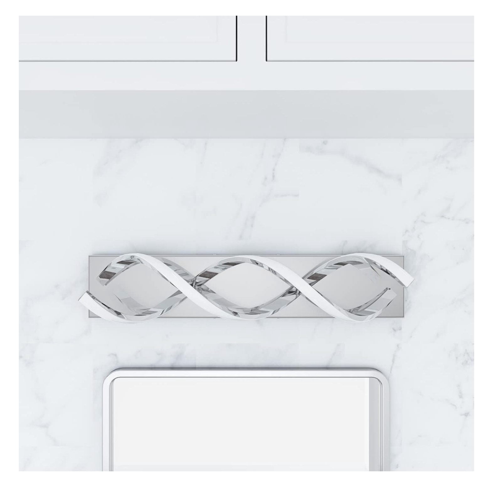Modern LED Bathroom Vanity Lights, 1-Light Aluminium Stainless Steel Spiral Design Wall Lighting Fixture, Bathroom Sconces Wall Lighting for Living Room Entryway Bedroom Wall Sconce