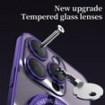 thumbnail image 4 of ELEHOLD Plating Case for iPhone 14 Pro Max 6.7",Transparent Clear Back Magnetic Compatible with MagSafe Charging Foldable Kickstand Shockproof Anti-Yellowing Case,Lightpurple, 4 of 6