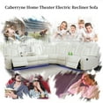 thumbnail image 7 of Recliner Sofa Sectional Couches with LED Light for Living Room,Leather Reclining Corner Sectional Sofa with 2 Recliner Seats,Cup Holder,Storage Console for House/Home Theater, Creamy, 7 of 7