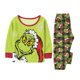 thumbnail image 4 of Moonsky-Flannel Christmas Pajamas For Family Parent-child Warm Christmas Set Giant Monster Printed Home Wear Pajamas Two-piece Mom Set Plaid Pants Matching Christmas Pjs For Winter 4 Years, 4 of 5