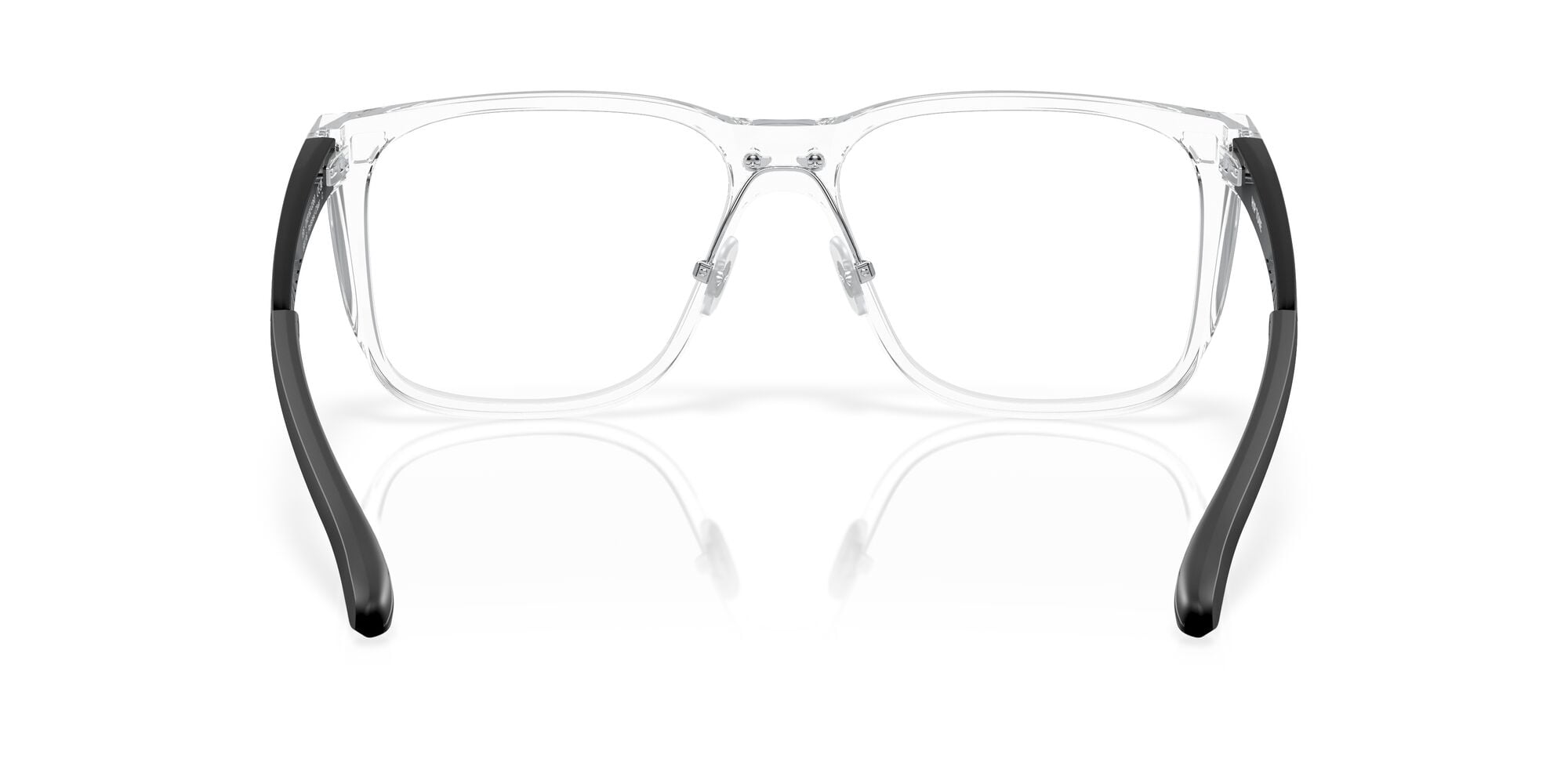 Oakley Hip Tone Optical Glasses, Rectangular Eyeglasses with Demo Lenses, Size 58, Polished Clear