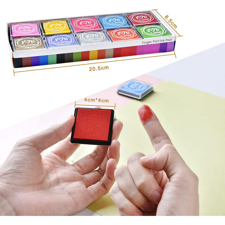 20 Colors Ink Pad Ink Stamp Pad Finger Ink Pad for Card Making, Rubber  Stamps, Paper, Fabric,Washable (20 Colors) 