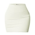 thumbnail image 3 of Women's Sexy Mini Skirt High Waist Stretchy Bodycon Skirts Ribbed Solid Short Skirt, 3 of 3
