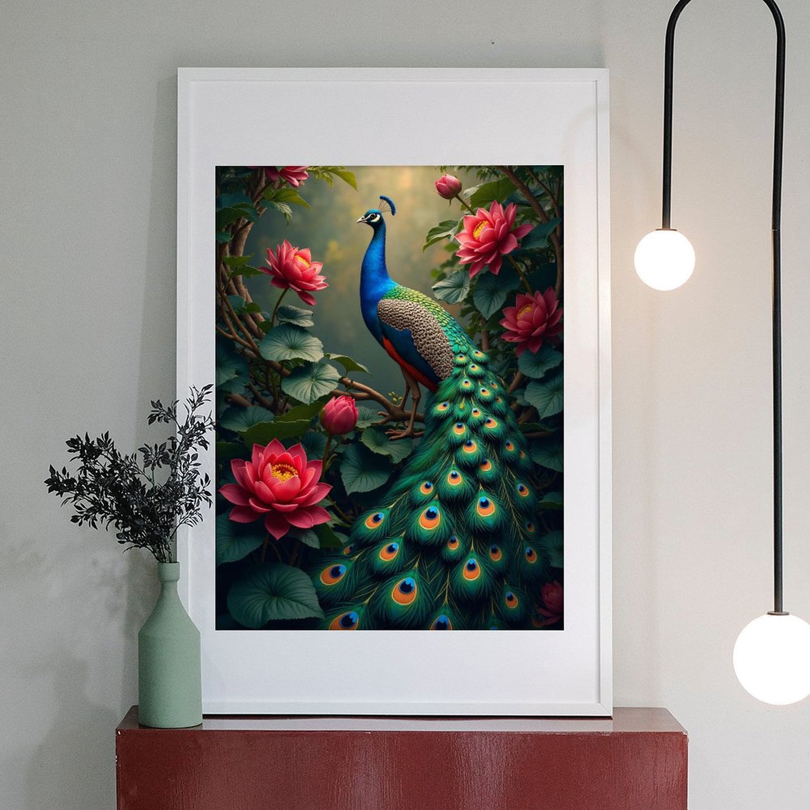Diamond Art Kits for Adults - 5d Peacock In Blooming Lotus Garden Diamond Painting for Adults, Diamond Art for Adults Beginners, Diamond Painting Kits for Adults for Home Wall Decor