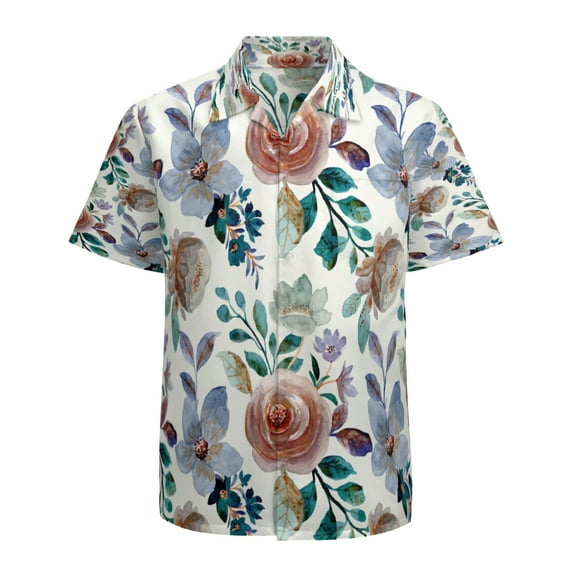 High Quality Hawaiian Shirts for Men Short Sleeve Aloha Beach Shirt Floral Summer Casual Button Down Shirts Blouses I3AWWV