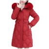 thumbnail image 4 of FNFYFH Women's Long Puffer Coat Winter Quilted Jackets Hooded Thicken Slim Fit Parka with Faux Fur Hood, 4 of 5