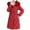Red, variant on Inleife Women's Long Sleeved Woolen Cotton Jackets Solid Color Pocket Zipper Medium Length Hooded Jacket Coat