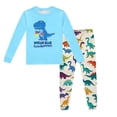 thumbnail image 1 of Pyjamas d'Été pour Garçons Ensemble de Pyjama 2 Pcs Imprimé Dinosaure Col Rond Manches Longues Pantalon Printemps Automne Pyjamas pour Enfants Bleu Clair 5 Ans-6 Ans, 1 of 4