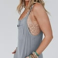 thumbnail image 5 of Gibobby pantalones siameses color liso Mono informal de verano para mujer, sin mangas, holgado, de Color sólido, con correa a la moda, mono holgado para mujer(Gris， XL), 5 of 5