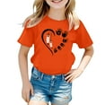 thumbnail image 3 of WhouRiu Toddler Girl T Shirt Orange Day Print Loose Short Sleeve Tee Child Comfy Lightweight Casual T Shirts Orange,Sized 3-4, 3 of 3