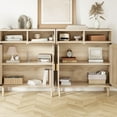 thumbnail image 2 of Rattan Buffet Cabinet with Storage,2 Door Kitchen Storage Cabinet with Shelves, Wood Sideboard Cabinet for Kitchen,Shoe Cabinet Storage for Entryway Living Room Dining Room Bedroom, 2 of 7