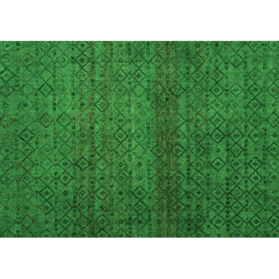 Ahgly Company Indoor Rectangle Abstract Green Modern Area Rugs, 7' x 10'