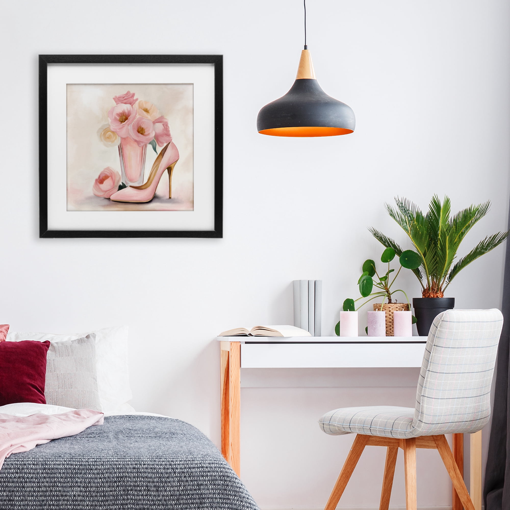 Stupell Industries Pink Beauty Bouquet Black Framed Print Under Glass, design by Kim Allen