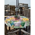thumbnail image 2 of Outdoor Tablecloths with Umbrella Hole & Zipper, Watercolor Floral Round Tablecloths 60 Inch, Spring Flowers Butterflies Leaves Green Waterproof Table Cloth, Patio/Pool/Picnic Table Covers, 2 of 8