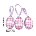 thumbnail image 3 of Easter Eggs Hanging Ornaments,3Pcs Purple Buffalo Plaid Dots Easter Hanging Eggs,Colorful Decorative Eggs Baubles Ornaments,Spring Farmhouse Easter Basket Filler Decor, 3 of 5