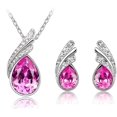 thumbnail image 1 of ATTOE Explosion Models Crystal Necklace Jewelry Jewelry Set Diamond Ear Ring Necklace Accessories Two-Piece Female (Color : C), 1 of 3