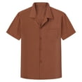 thumbnail image 2 of Men's Short Sleeve Shirt, Moisture-Wicking Casual Pullover with Turndown Collar for Summer, 2 of 3