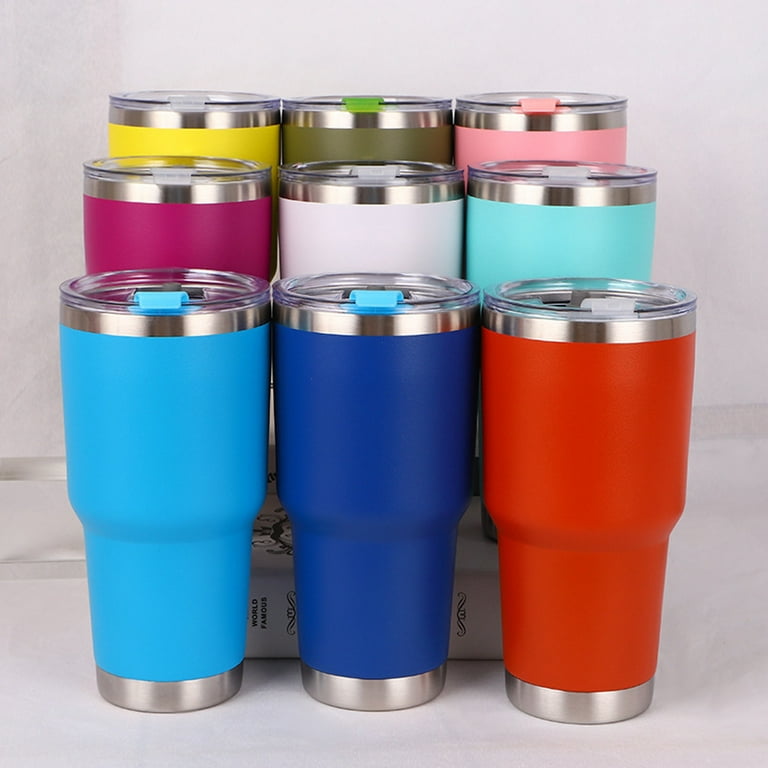 1pc Blue Insulated Coffee Mug, Large Capacity Portable Stainless Steel Cup