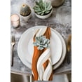 thumbnail image 2 of Burnt Orange White Moire Cloth Napkins Set of 4 Reusable Dinner Napkins, Modern Abstract Art Cocktail Napkin Washable Table Napkins for Wedding/Holiday Party/Baby Shower 20"x20", 2 of 7