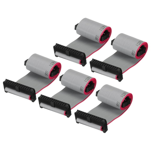 IDC 26Pin Flat Ribbon Cable, 2.0mm Pitch FC to FC Connector 20cm Length Grey Jumper Wire Computer DVD, 5Pcs