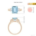thumbnail image 5 of ANGARA Natural Three Stone 3 ct Aquamarine and Diamond Engagement Ring in 14K Rose Gold for Women (Size-10x8mm) | March Birthstone, Anniversary, Jewelry Gift for Women | Natural Aquamarine Ring, 5 of 9