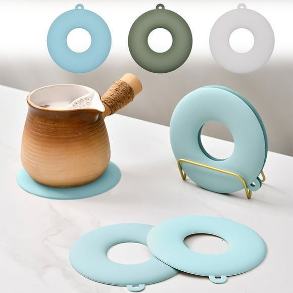 kkbbma 6Pcs Donut Silicone Trivet Mat Deals Of The Week - Donut Heat MatsTable MatsAnti-scald Pot MatsDish MatsHangable CoastersHeat Mats For Kitchen Living Room