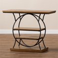 thumbnail image 4 of Baxton Studio Console en Bois et Bronze Lavelle Marron Noyer, 4 of 7