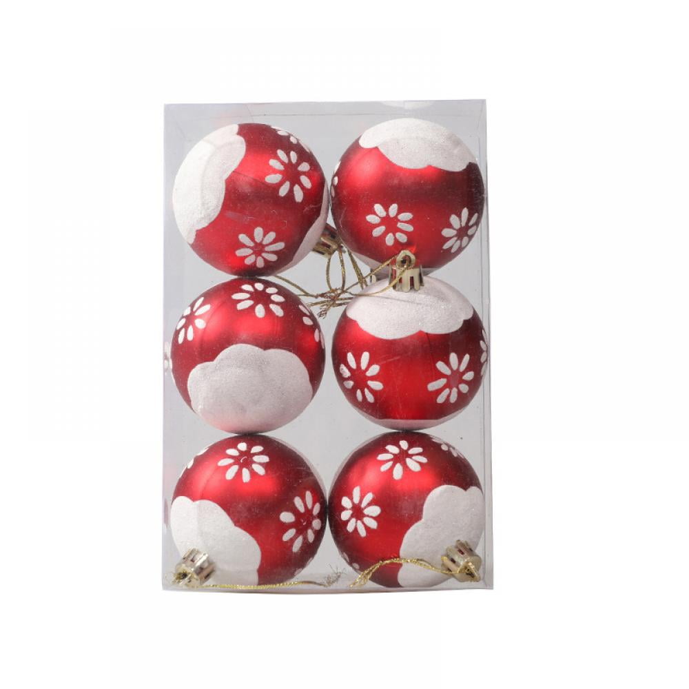 3/4/6 Christmas Deluxe Glass Baubles Painted Sphere Balls with/without LED Light 