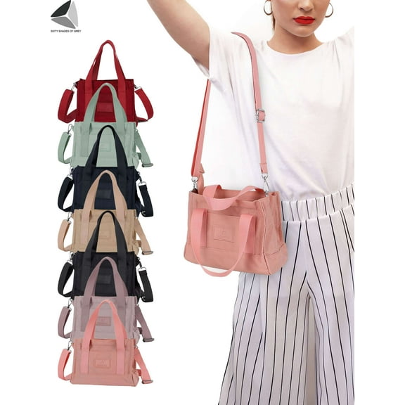 PULLIMORE Crossbody Bags for Women Travel Shoulder Purse Nylon Waterproof Handbag Messenger Pocketbooks (Pink)