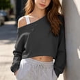 thumbnail image 4 of Mifsaly Girls Cropped Sweatshirts off the Shoulder Long Sleeve Pullover Tops Fall Winter Casual Loose Fit Active Loungewear, 4 of 9